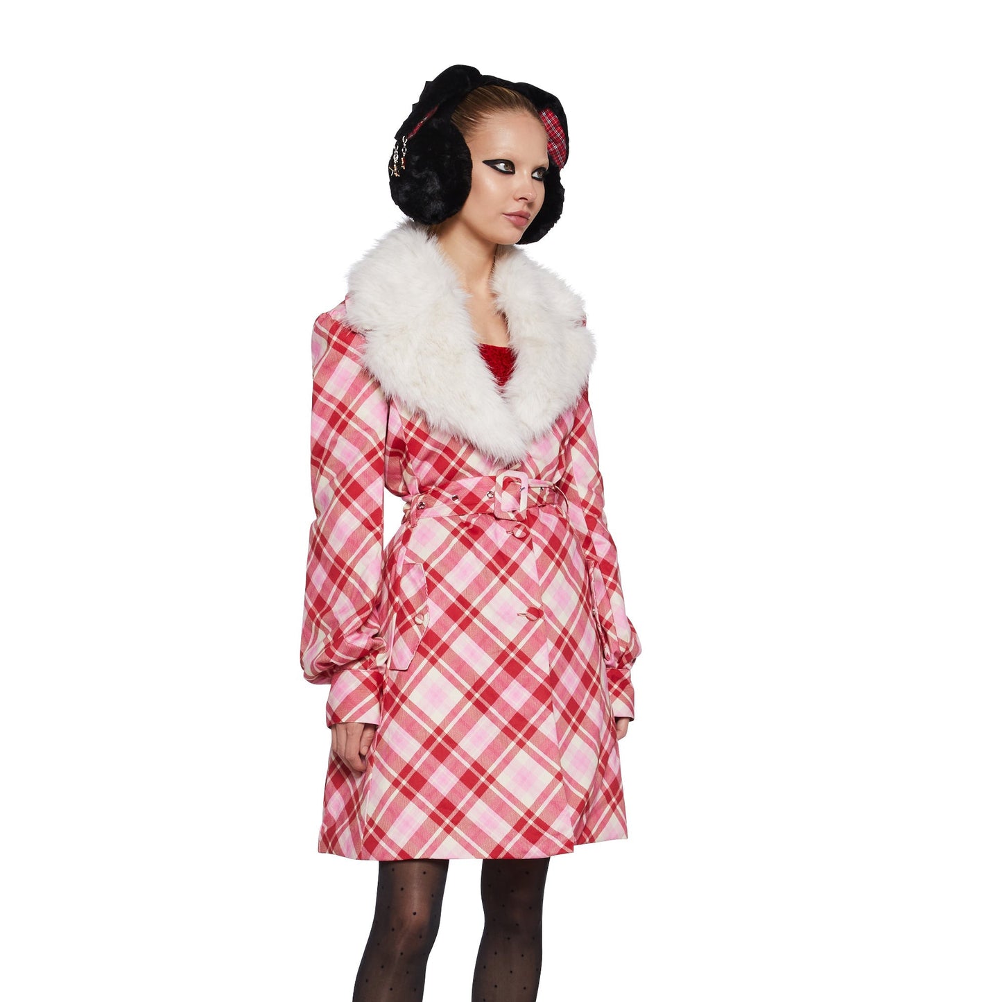 Versatile Commuter Party Checkered Coat 1024112502