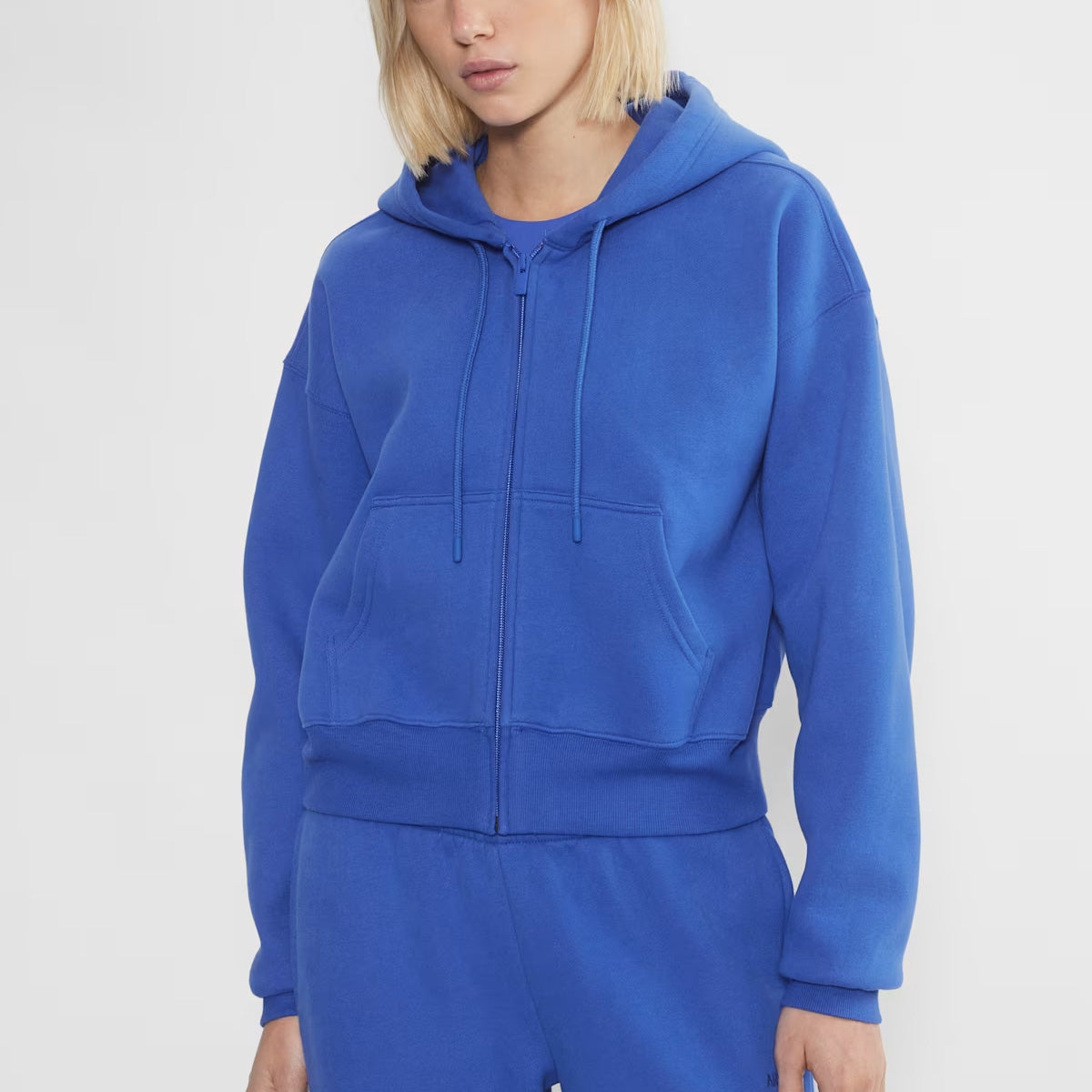 Cozy Fleece Boxy Zip Hoodie 1024112002