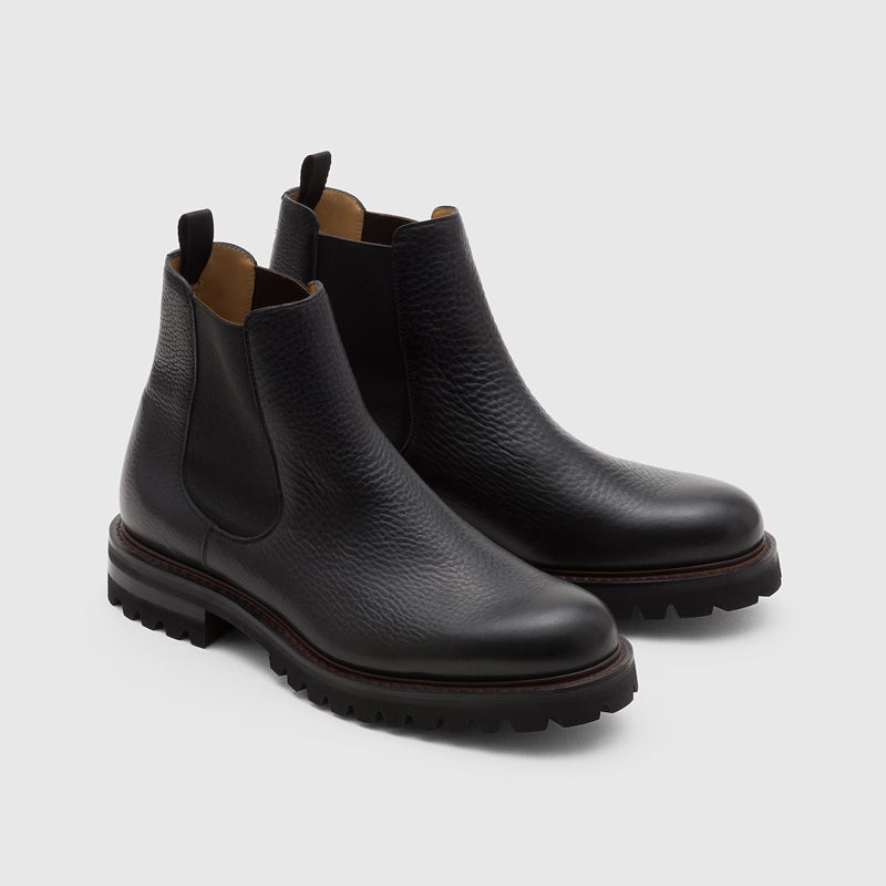 High end soft grain leather Chelsea boots